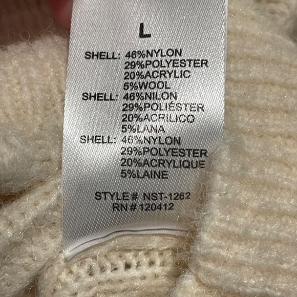 NWT Nia Banff Cropped Knit Sweater, Ivory, L - Picture 5 of 5